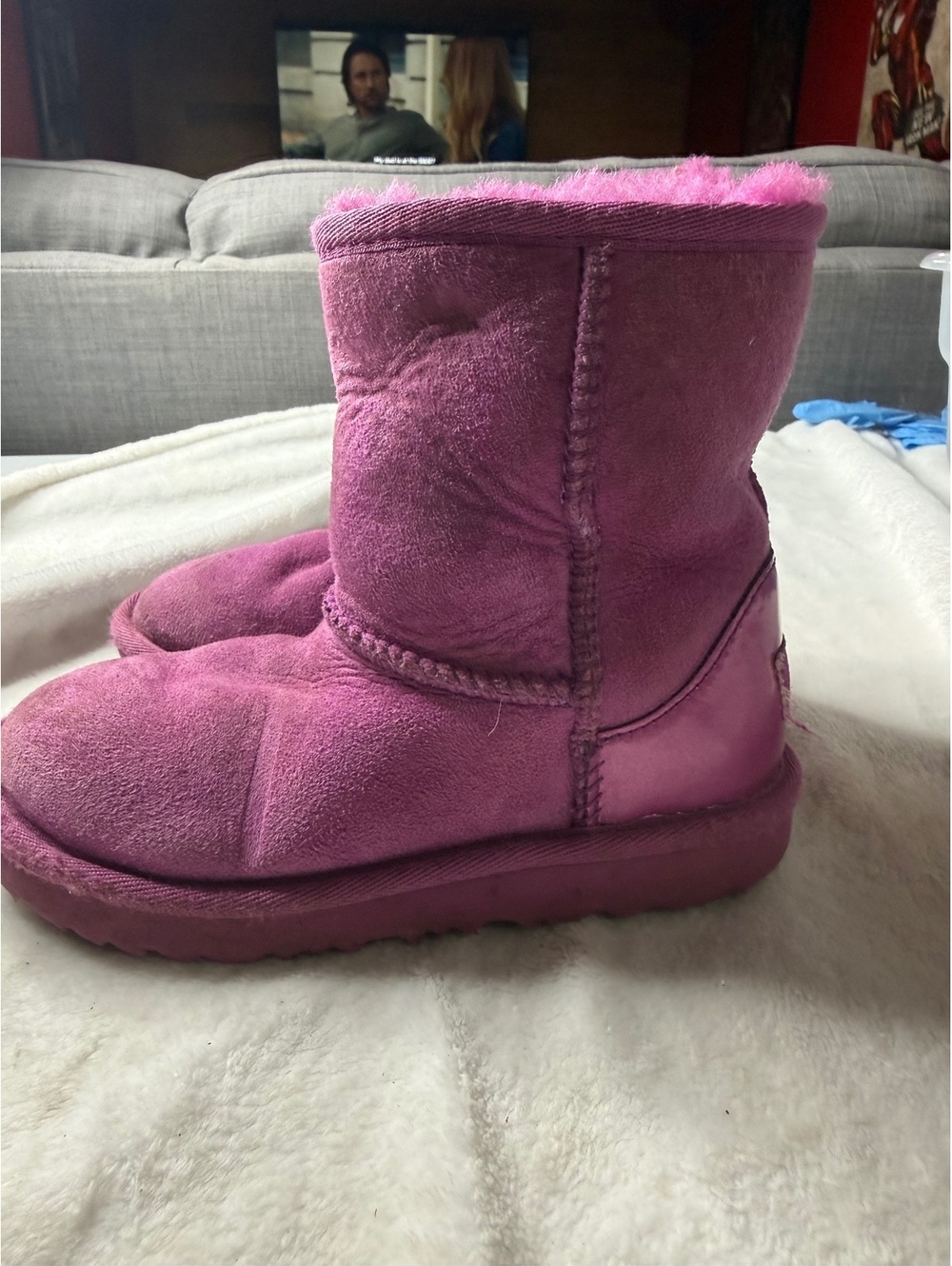 UGG Classic Short Purple Sheepskin Boots Size 12